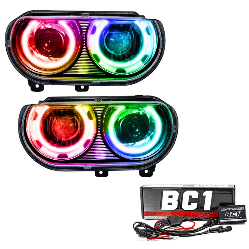 Oracle Lighting 7132-335 2008-2014 Dodge Challenger Pre-Assembled LED Halo Headlights - (HID)