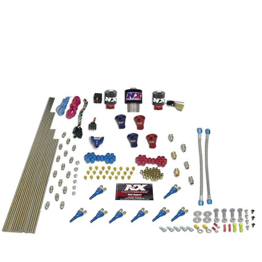 Nitrous Express 90208-00 SHARK DUAL STG/GAS/RAILS 16 NZLS (200-1200HP) LESS BOTTLE