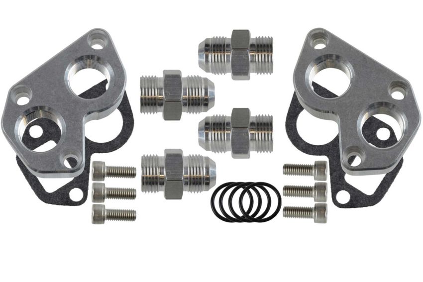 ICT BILLET ICT551564 LS Remote Mount Water Pump Adapters w/ -12AN