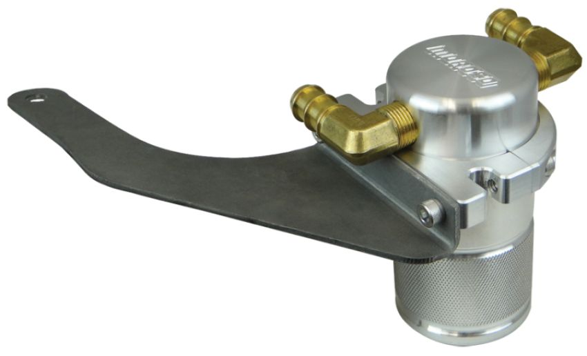 Moroso 85684 15-18 Ford Mustang EcoBoost Air/Oil Separator Catch Can - Small Body - Billet Aluminum