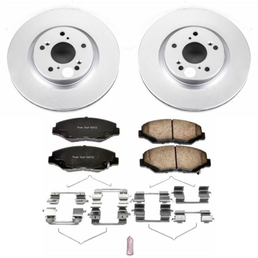 PowerStop CRK6488 Genuine Geomet Coated Rotor and Low-Dust Ceramic Brake Pad Kit