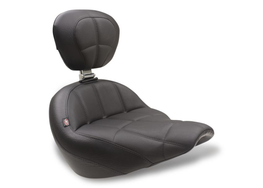 Mustang Motorcycle 79494 Mustang 18-21 Harley Street Bob Standard Touring Solo Seat w/Driver Backrest - Black