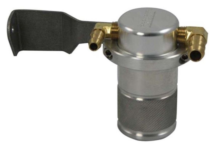 Moroso 85650 07-14 Toyota Tundra Air/Oil Separator Catch Can - Small Body - Billet Aluminum