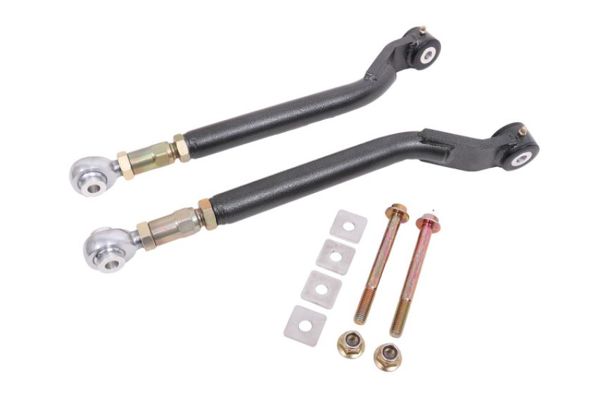 BMR Suspension TR110H BMR 08-17 Challenger Rear On-Car Adj. Toe Rods Delrin/Rod End Combo - Black Hammertone