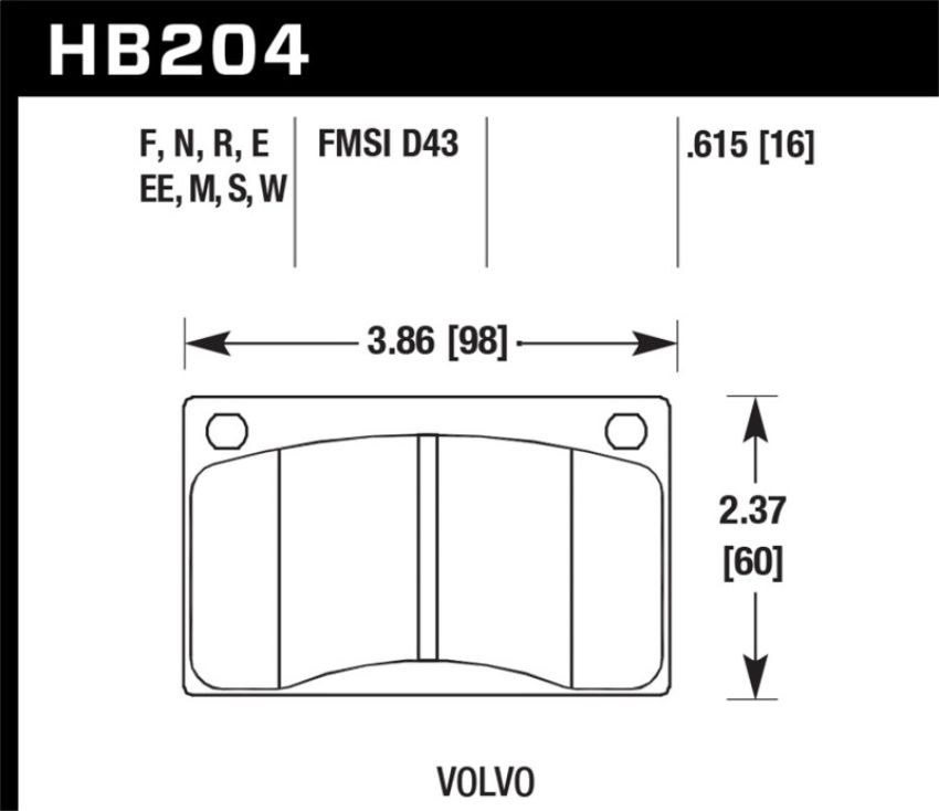 Hawk Performance HB204F.615 HPS Disc Brake Pad