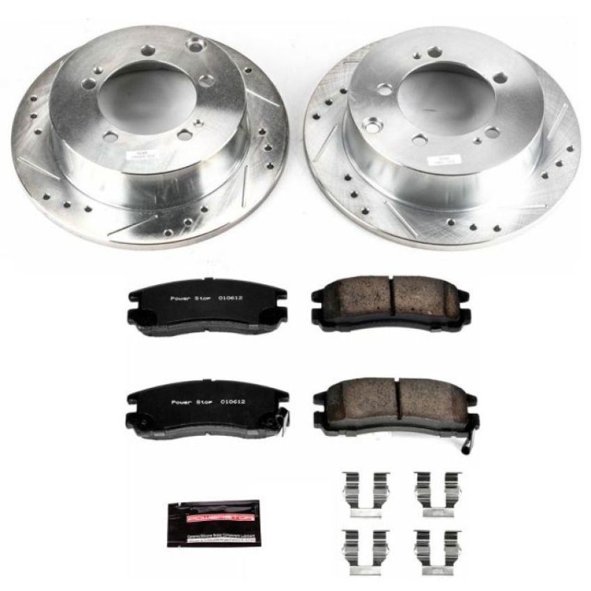 PowerStop K1203 Z23 Daily Driver Carbon-Fiber Ceramic Brake Pad and Drilled & Slotted Rotor Kit