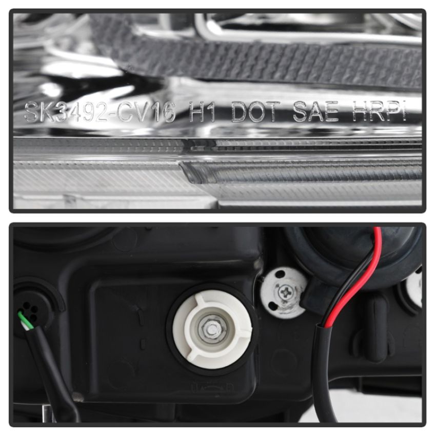 SPYDER 5086082 Projector Headlight W/ LED Sequential Turn Signal Lights - Chrome