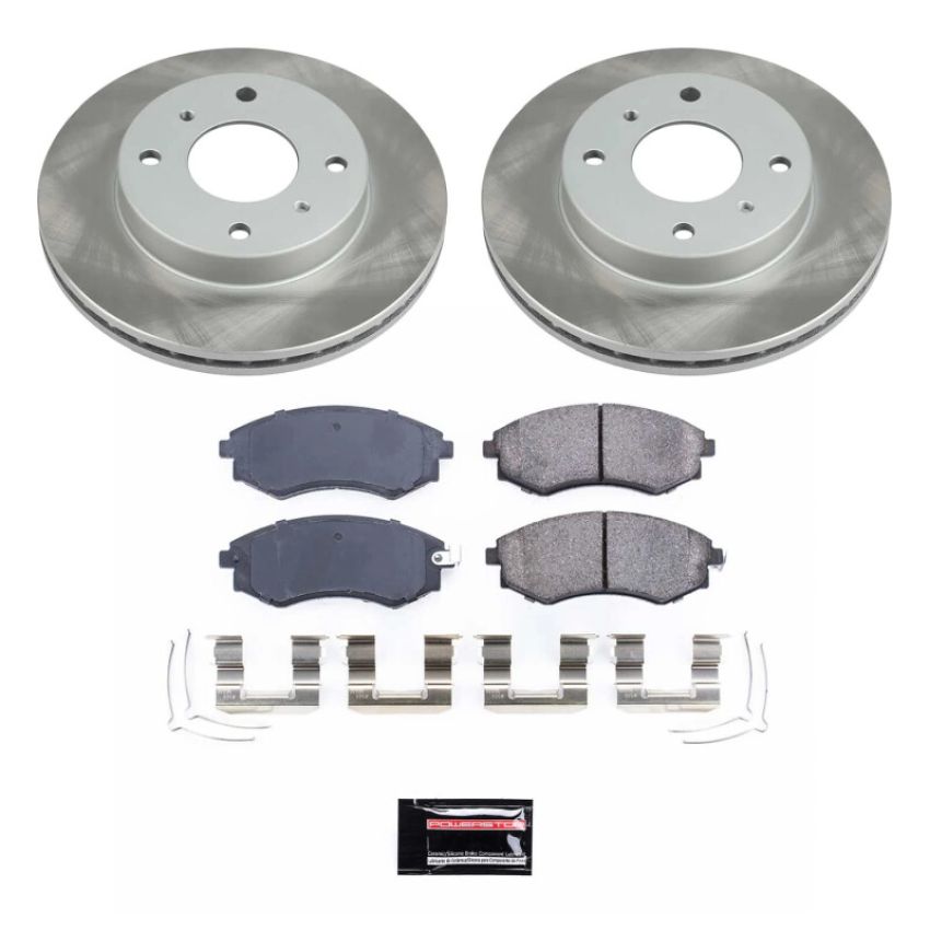 PowerStop SC656 Semi-Coated Rotor and Low-Dust Ceramic Brake Pad Kit