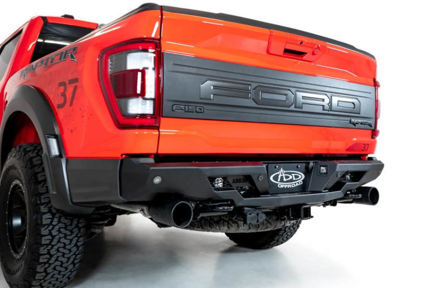 Addictive Desert Designs R210081090103 2022+ Ford Raptor Stealth Fighter R Bumper w/ 2 Cube Lights - Hammer Black