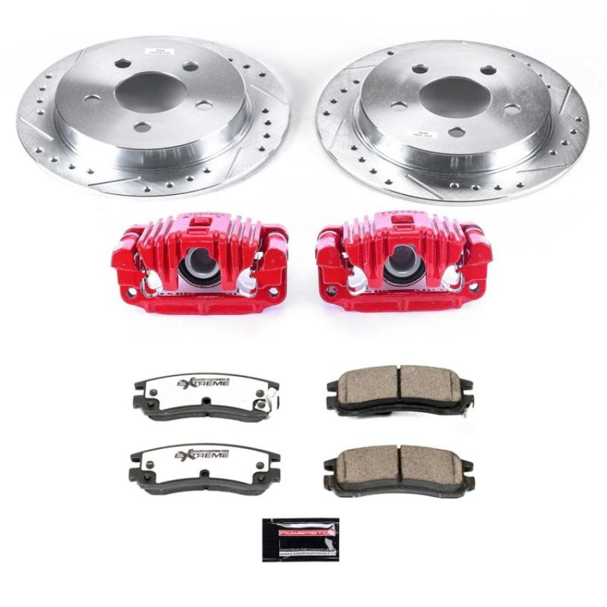 PowerStop KC1558A-26 Z26 Street Performance Ceramic Brake Pad, Drilled Slotted Rotor, and Caliper Kit