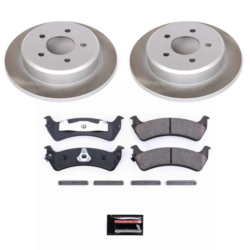 PowerStop SC5592 Semi-Coated Rotor and Low-Dust Ceramic Brake Pad Kit