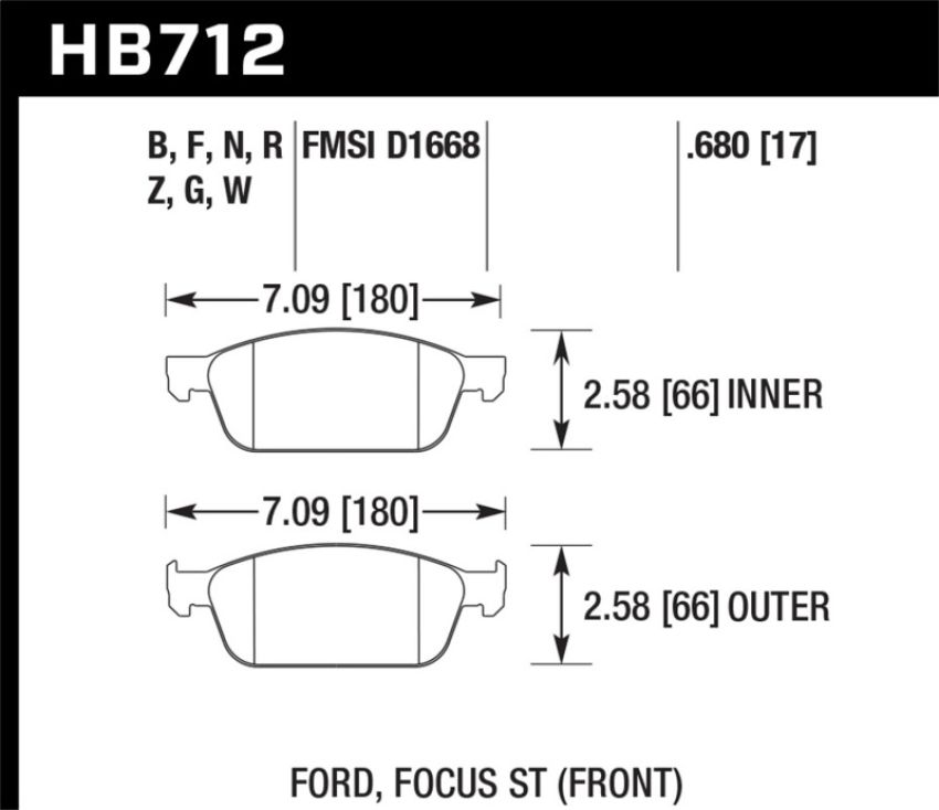 Hawk Performance HB712D.680 ER-1 Disc Brake Pad