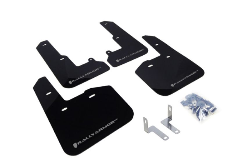 Rally Armor MF34-UR-BLK/SIL Black Mud Flap/Silver Logo