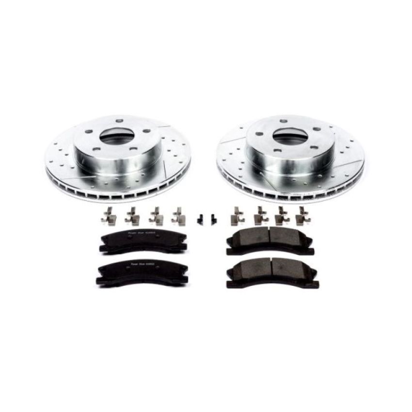 PowerStop K2149 Z23 Daily Driver Carbon-Fiber Ceramic Brake Pad and Drilled & Slotted Rotor Kit