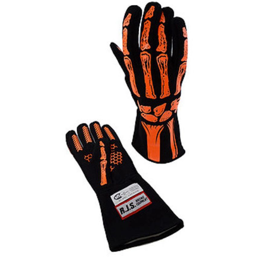 RJS SAFETY RJS600090142 Single Layer Orange Skeleton Gloves Large
