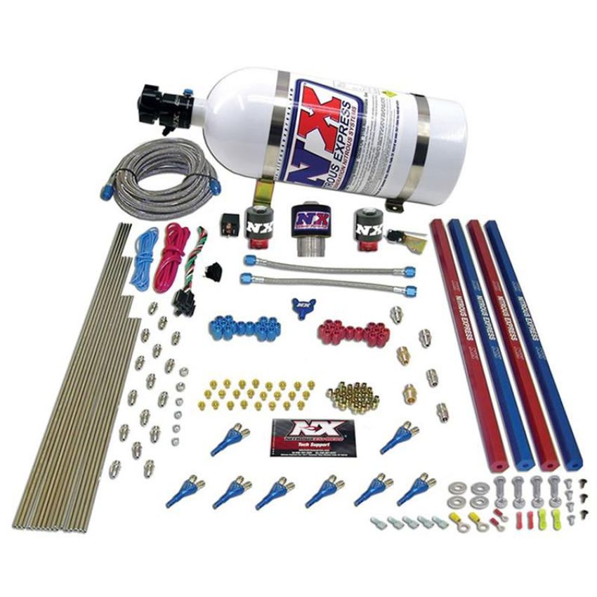 Nitrous Express 91206-10 PRO-SHK/GAS (200,300,400,500,600HP) W/ RAILS AND 10LB BOTTLE