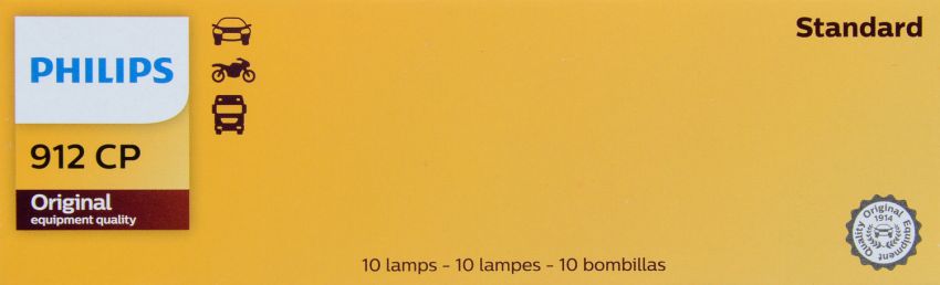 Philips 912CP Philips Standard Miniature 912 Pack of 10