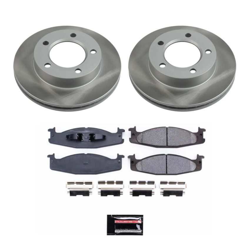 PowerStop SC5067 Semi-Coated Rotor and Low-Dust Ceramic Brake Pad Kit
