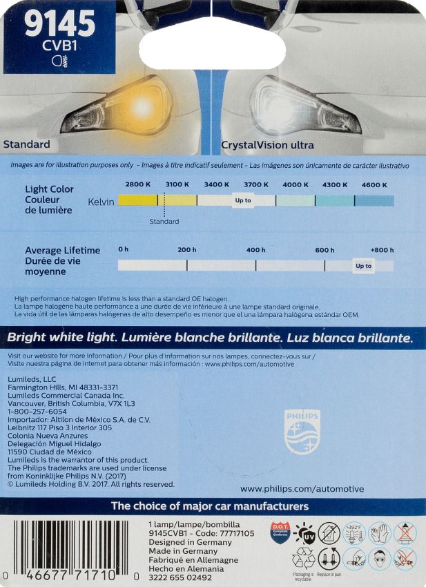 Philips 9145CVB1 Philips CrystalVision ultra Headlight 9145
