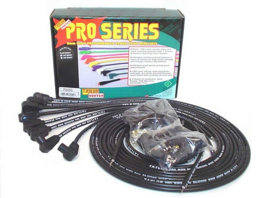Taylor Cable 70050 8mm Black Pro Wire 90 Dg