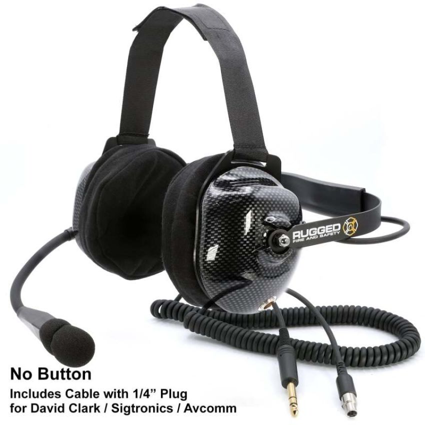 Rugged Radios FHS-42-O/OFF FHS Behind-The-Head Fire Safety Industrial Headset With Mic On/Off Button / No Cable