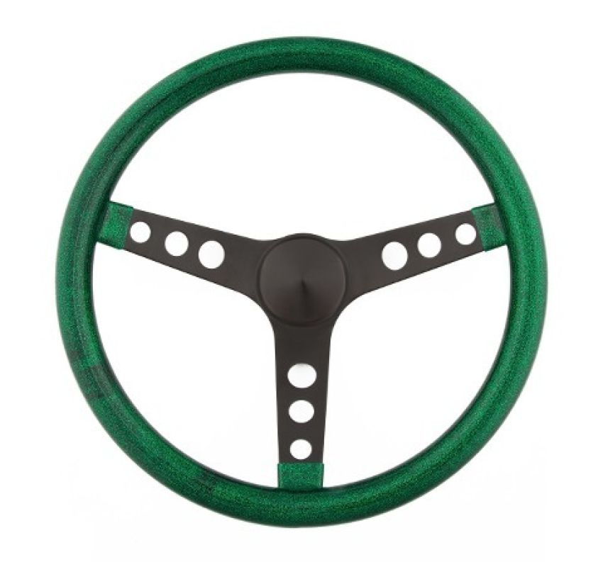 GRANT GRT8452 Steering Wheel Mtl Flake Green/Spoke Blk 13.5