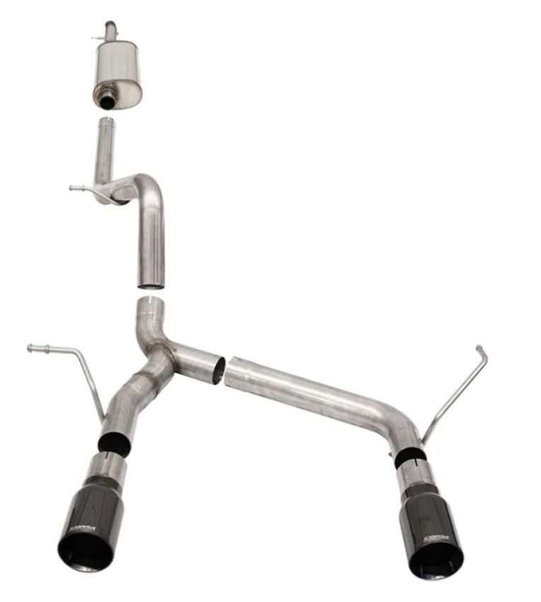 CORSA Performance 21122BLK Corsa 2007-2018 Jeep Wrangler JKU 3.6L Sport 2.75in Cat-Back Exhaust w/ Single 4in Black Tips