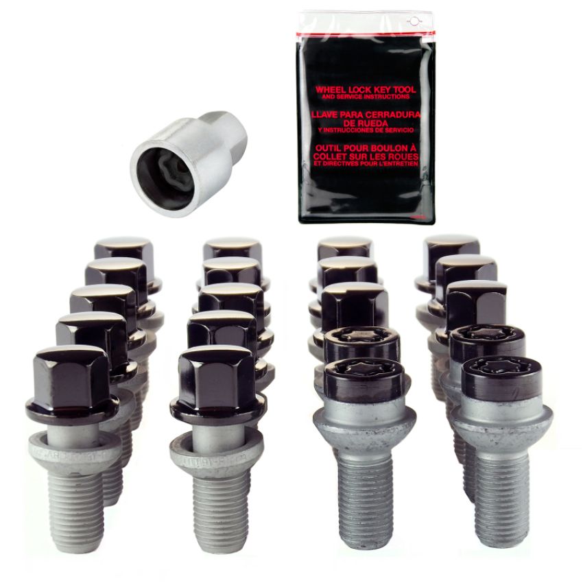 McGard (68174BK 14X1.5 MCG 5 LUG BOLT INSTALL KIT,RADIUS SEAT, BLACK W/WHL LKS-17MM HEX)