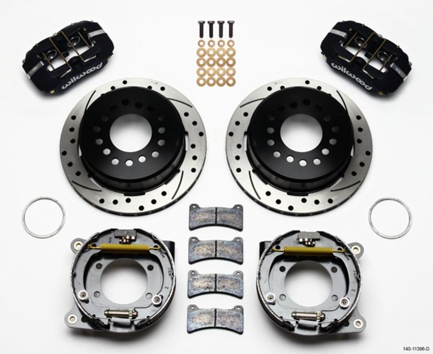Wilwood 140-11396-D Dynapro Low-Profile 11.00in P-Brake Kit Drilled Ford 8.8 w/2.50in Offset-5 Lug