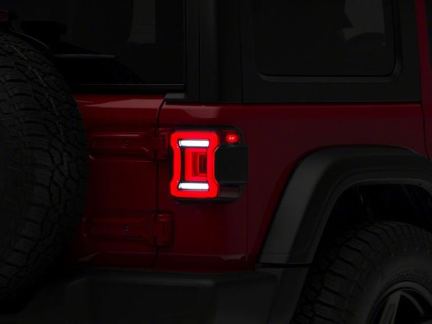 Raxiom J133625-JL 18-23 Jeep Wrangler JL Horizon LED Tail Lights- BlkHousing- Red Lens