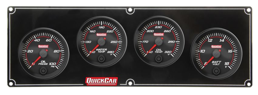 QUICKCAR RACING PRODUCTS QRP69-4027 Redline 4 Gauge Panel OP/WT/OT/Volt