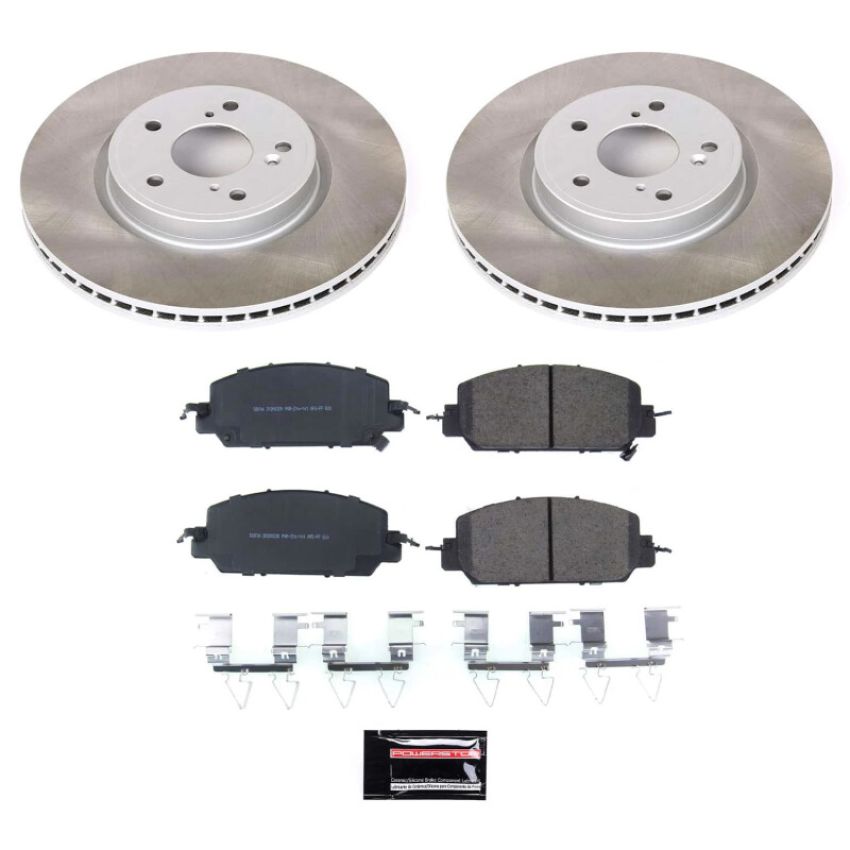 PowerStop SC7872 Semi-Coated Rotor and Low-Dust Ceramic Brake Pad Kit