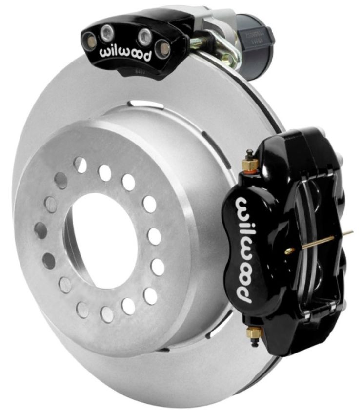 Wilwood 140-16130 Forged Dynalite Rear Electronic Parking Brake Kit - Black Powder Coat Caliper - Plain Rotor