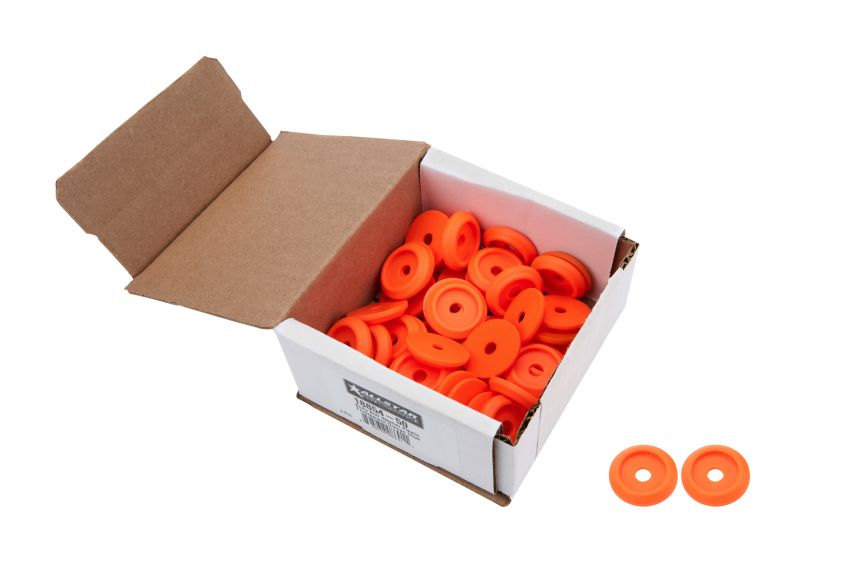 ALLSTAR PERFORMANCE ALL18854-50 Body Bolt Washer Plastic Fluorescent Orange 50pk