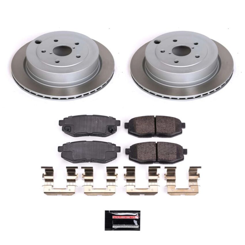 PowerStop SC4645 Semi-Coated Rotor and Low-Dust Ceramic Brake Pad Kit