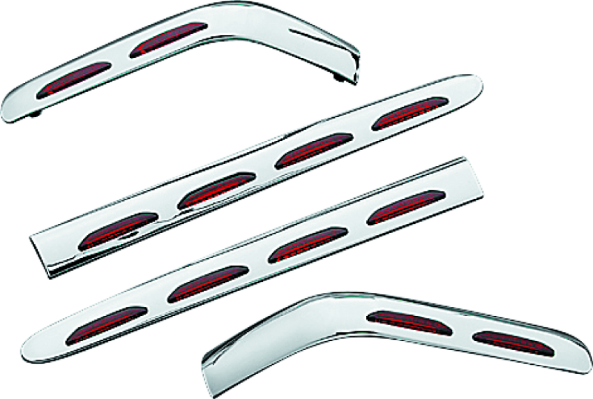 Kuryakyn 3202 L.E.D. Saddlebag Molding Set 4 Piece 01-10 GL1800 Chrome