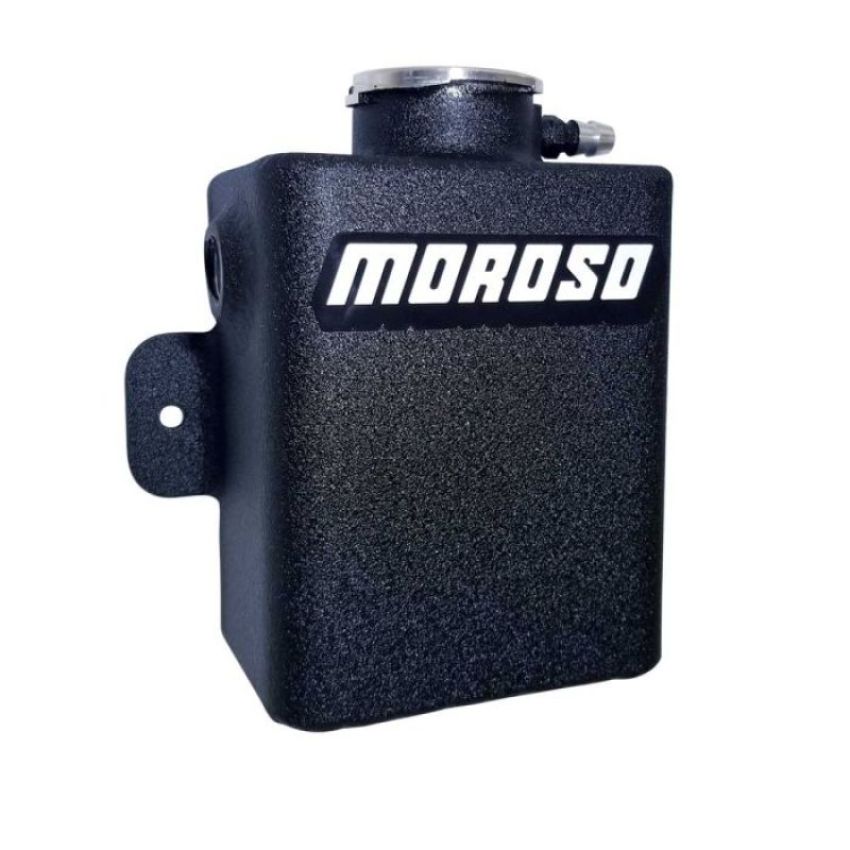 Moroso 63952 Universal 1.25qt Coolant Expansion Tank - Black Powder Coat
