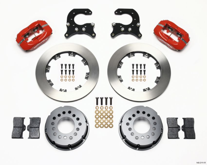 Wilwood 140-2111-R Forged Dynalite P/S Rear Kit Red 58-64 Olds/Pontiac Ends
