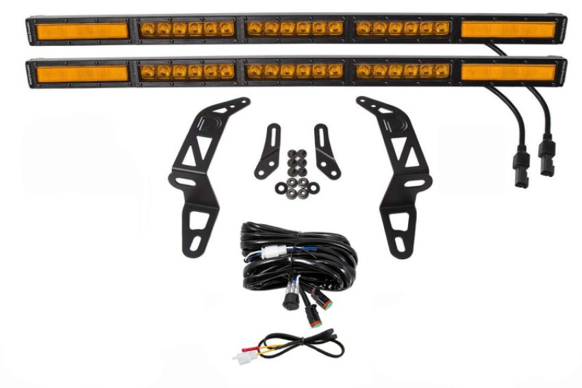 Diode Dynamics DD6088 18-21 Jeep JL Wrangler/Gladiator SS30 Bumper Bracket Kit - Amber Combo Dual