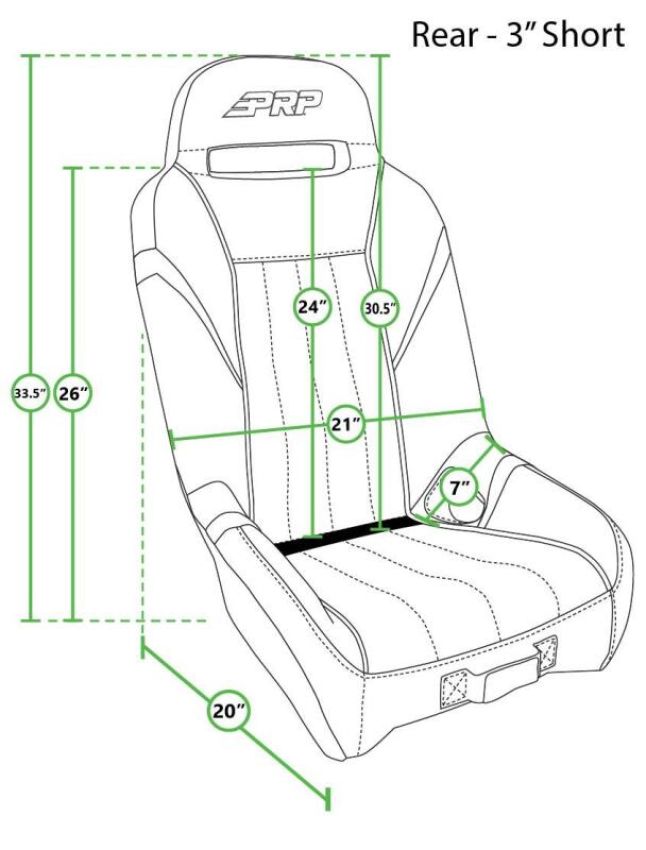 PRP Seats A58R-237 PRP GT/S.E. Rear Suspension Seat- Black/Red