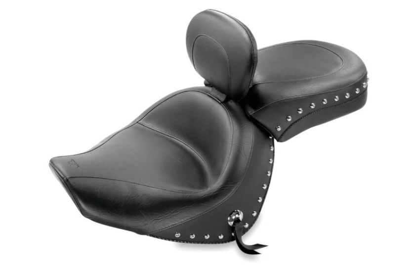 Mustang Motorcycle 79410 Mustang 05-09 Suzuki Boulevard C90, C90T Standard Touring 2PC Seat w/Driver Backrest Studs - Black