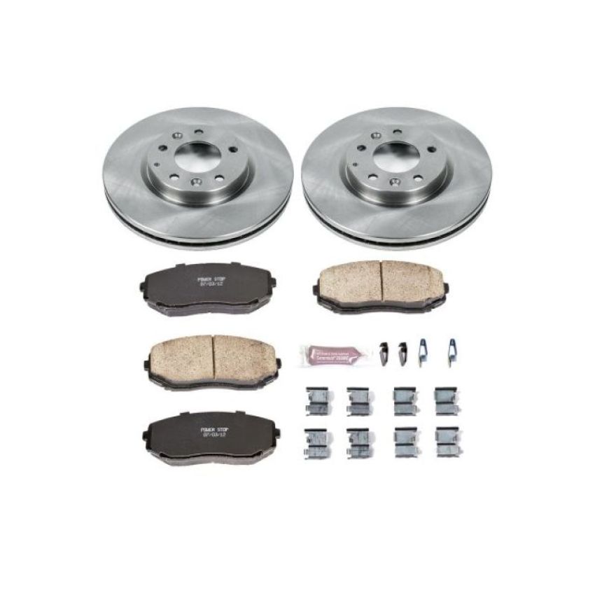 PowerStop KOE4676 OE Stock Replacement Low-Dust Ceramic Brake Pad and Rotor Kit