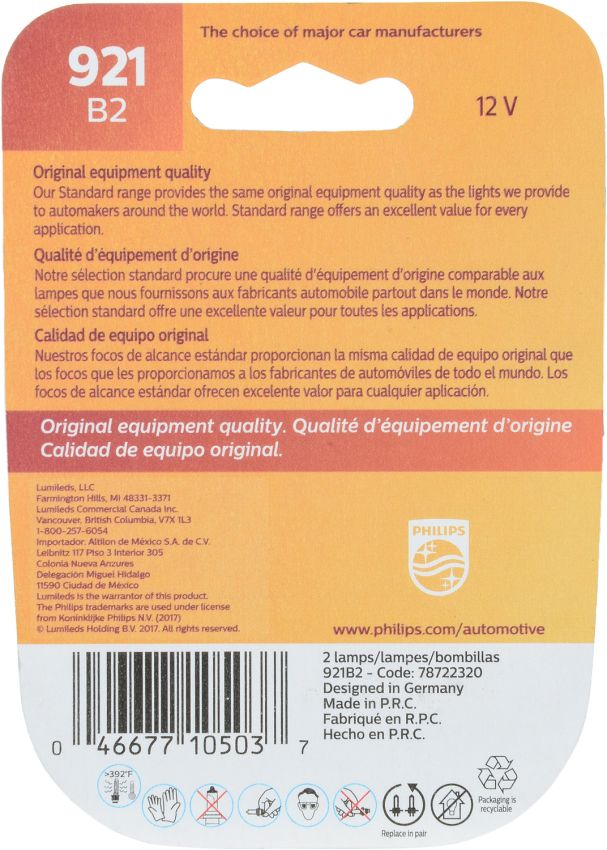 Philips 921B2 Philips Standard Miniature 921