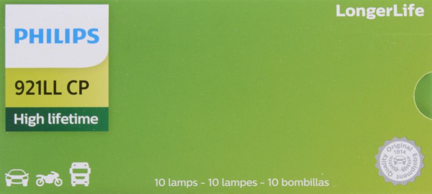 Philips 921LLCP Philips LongerLife Miniature 921LL Pack of 10