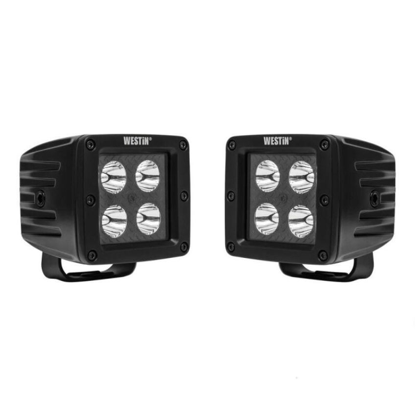 Westin HyperQ LED Auxiliary Lights 3in x 3in cube 20w Flood - Black