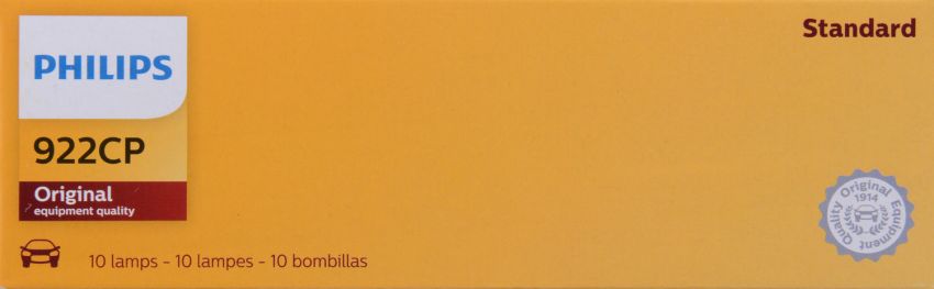 Philips 922CP Philips Standard Miniature 922 Pack of 10