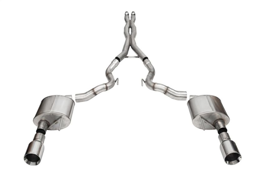 CORSA Performance 21271 Corsa 24 Ford Mustang GT Conv. Xtreme Cat-Back Ex. Sys. 3.0in Dual Rear Ex w/4.5in StraightCut Tips