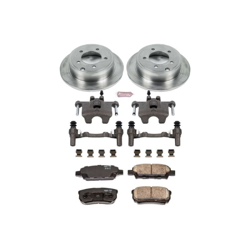 PowerStop KCOE3033 OE Stock Replacement Low-Dust Ceramic Brake Pad, Rotor and Caliper Kit