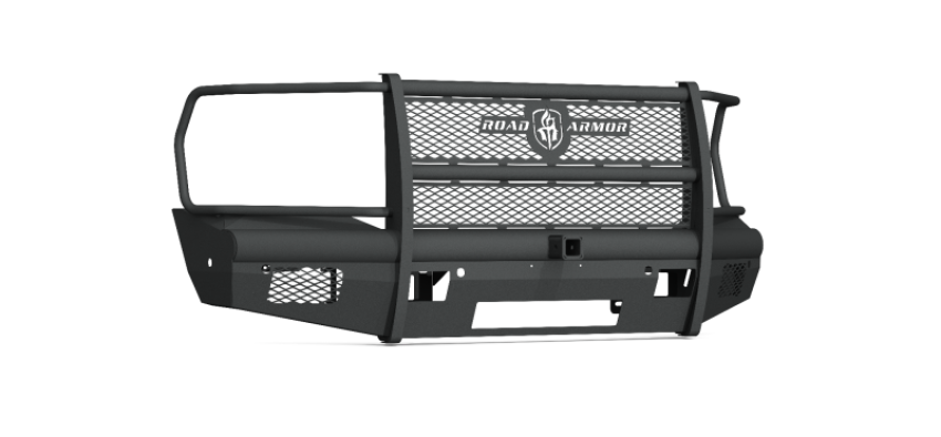 Road Armor 4192VF26B 19-20 Ram 2500 Vaquero Front Bumper Full Guard 2in Receiver 6 Sensor - Tex Blk