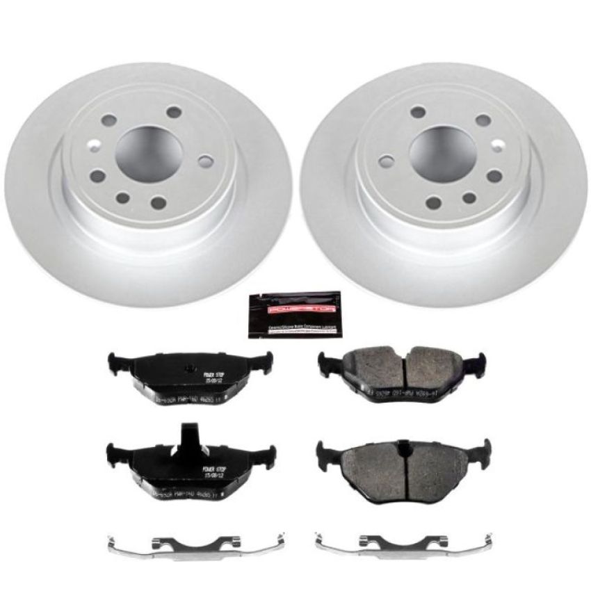 PowerStop CRK3080 Genuine Geomet Coated Rotor and Carbon-Fiber Ceramic Brake Pad Kit